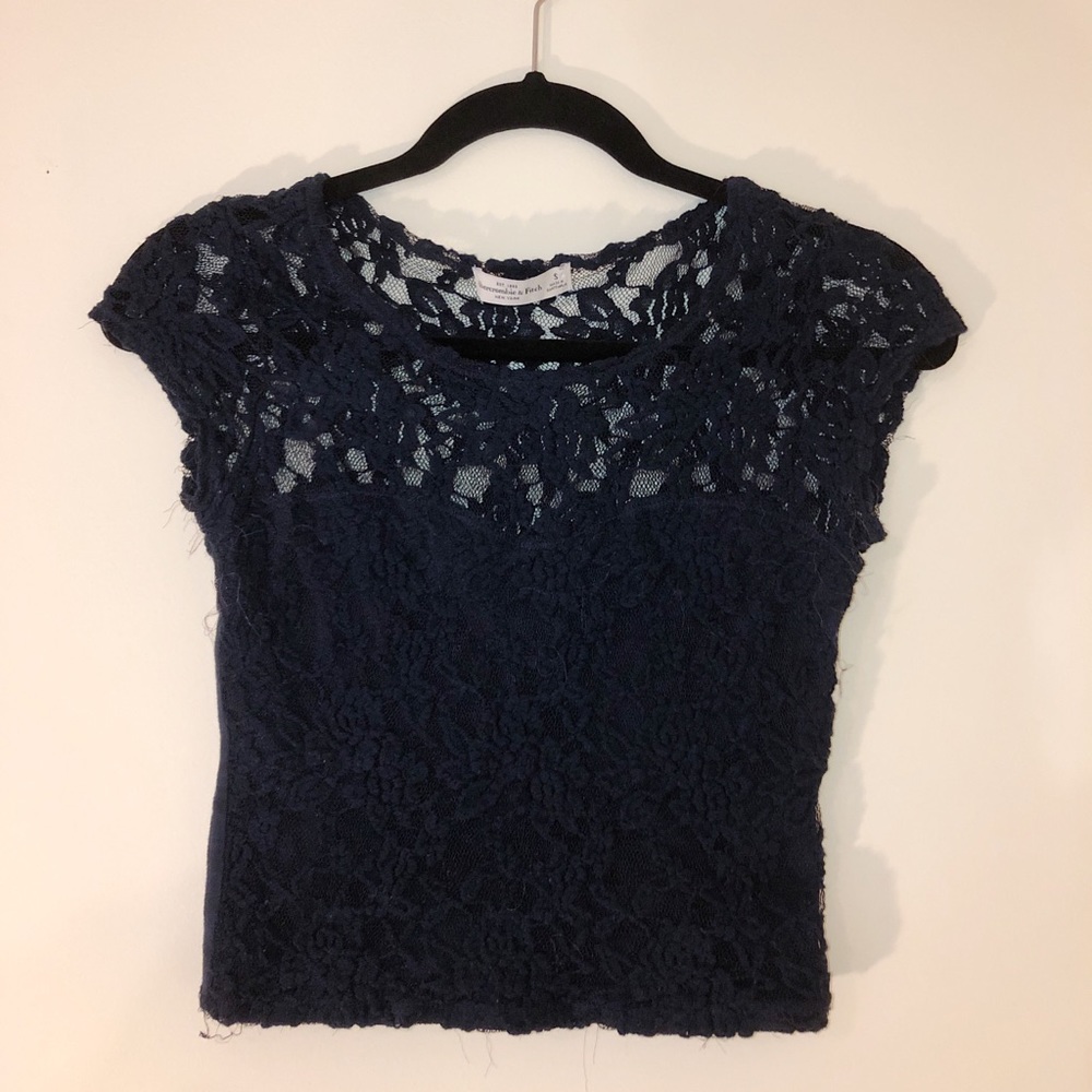Abercrombie & Fitch Navy Crop T-Shirt